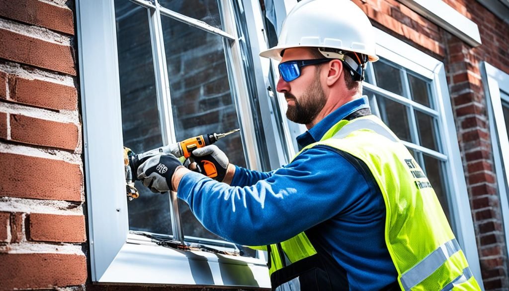 instalação profissional de janela blindada